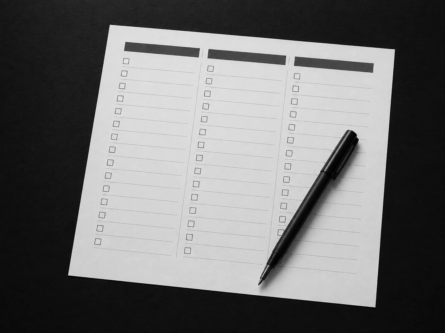Lista de revisión impresa